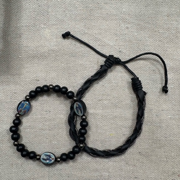 Other - Black Beaded Bracelet Set